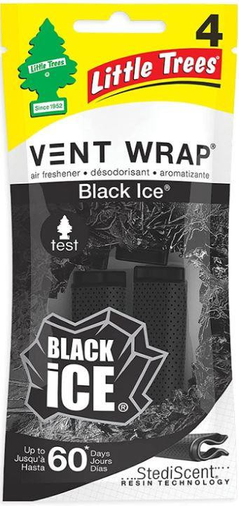 Little Trees Vent Wrap Air Freshener for Car & Home Black Ice Scented - 48 Pack!