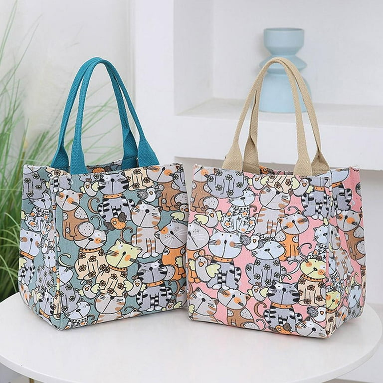 ZOUBAOQ Fashionable Top-handle Bag with Cute Cat Pattern, Portable