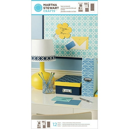 Martha Stewart Large Stencils 3/Pkg-Geometric Pattern 8.75"X16.75" 12 Design