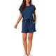 thumbnail image 2 of Conjuntos de pijama para mujer INSPIRE CHIC de mangas cortas con pantalones cortos y bolsillos, suaves, con volantes, conjuntos de lounge 2XL azul, 2 of 6