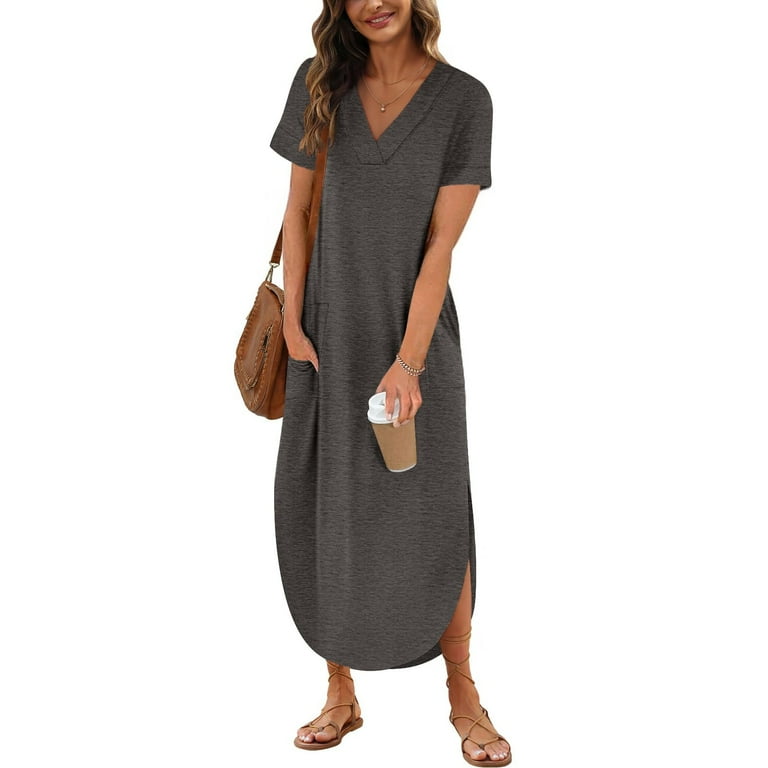 T shirt dress with split sides sale