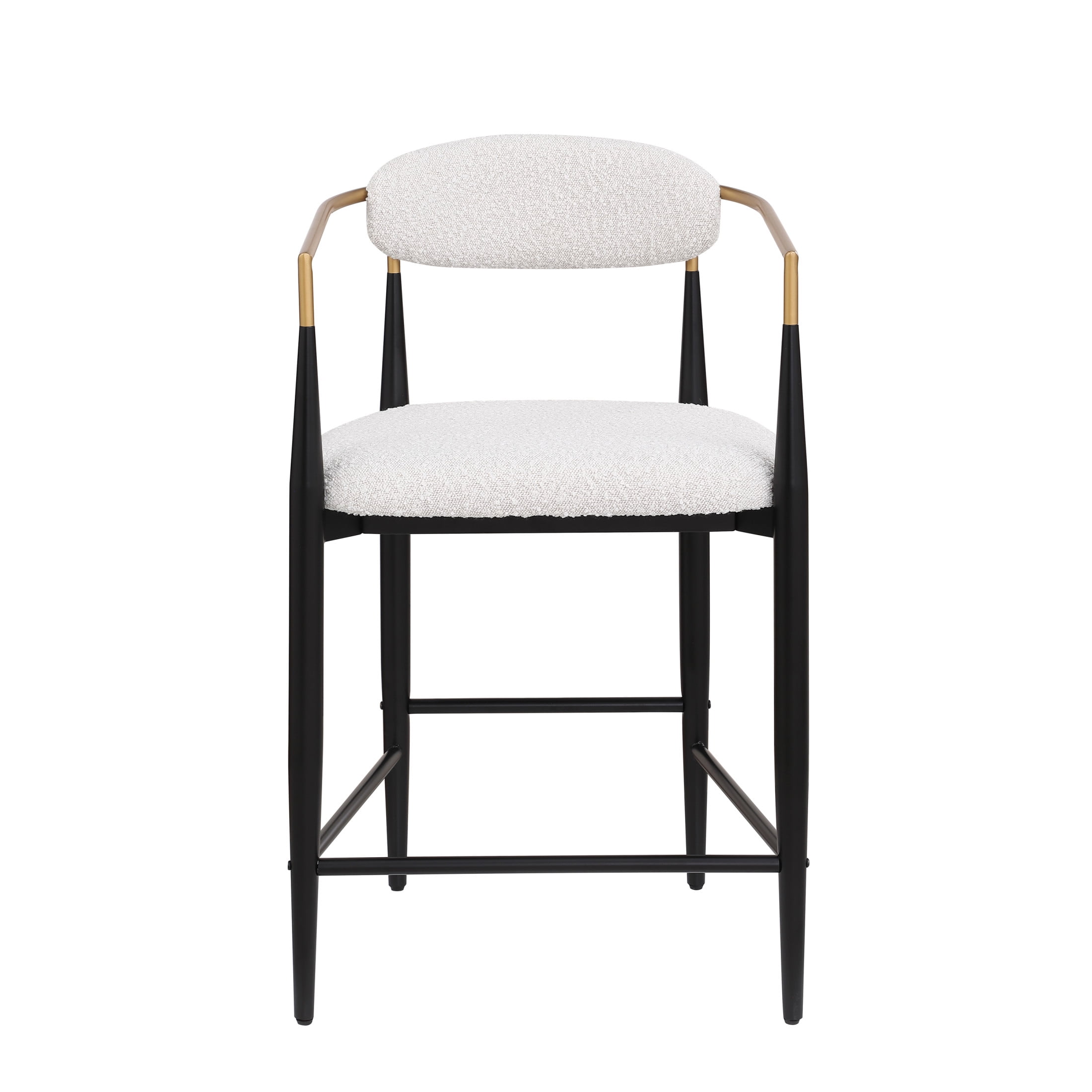 Barnes Modern Glam Beige, Black, & Gold Colored Cushioned Counter Stool