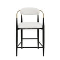 thumbnail image 6 of Barnes Modern Glam Beige, Black, & Gold Colored Cushioned Counter Stool, 6 of 6
