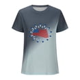 thumbnail image 2 of Camisetas Casuales de las Mujeres Que Cambian de Color Día de la Independencia Imprimir Cuello de la Tripulación, Novedad Gráfico Tops de las Mujeres Casuales, 2 of 6