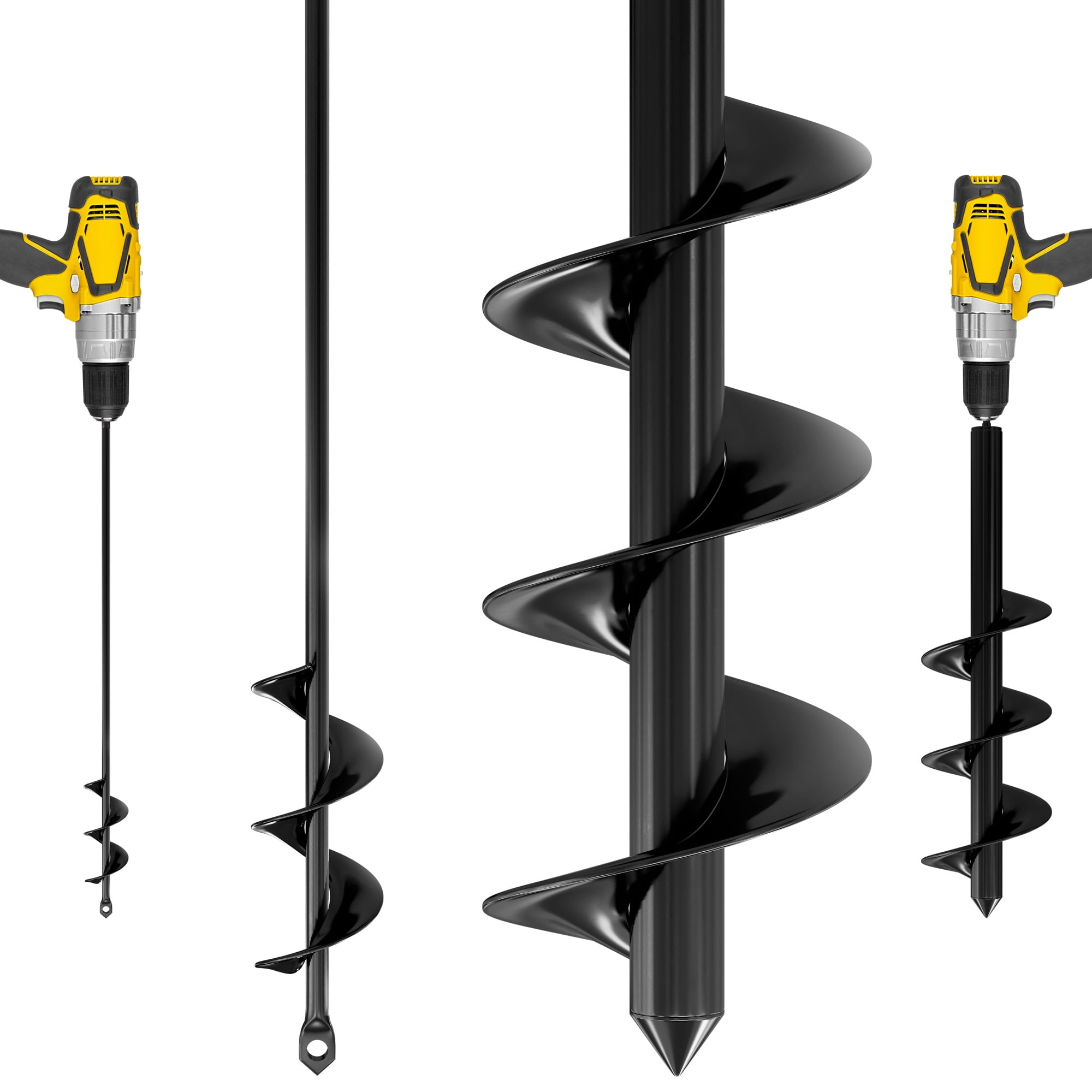 Auger Drill Bit for Planting 1.6 x 16 and 3.5 x 16 Inch set Garden
