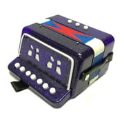 Childrens 7 KEY Button ACCORDION PURPLE Kids Accordian Organ Concertina