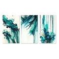 thumbnail image 2 of Designart "Turquoise Tropics - A Celebration of Joy II" Abstract Liquid Ink Wall Art Set Of 3 - Modern Blue Gallery Set For Office Decor, 2 of 6