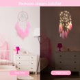 thumbnail image 3 of Pink Dream Catchers, Room Nursery Decor for Girls Boys, Handmade Feather Wall Decor with Lights, Home Ornaments Craft Gift, 3 of 5