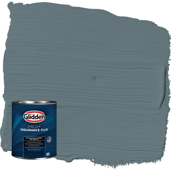 Glidden HEP Night Rendezvous / Blue Satin Exterior Paint with Primer, 1 Quart