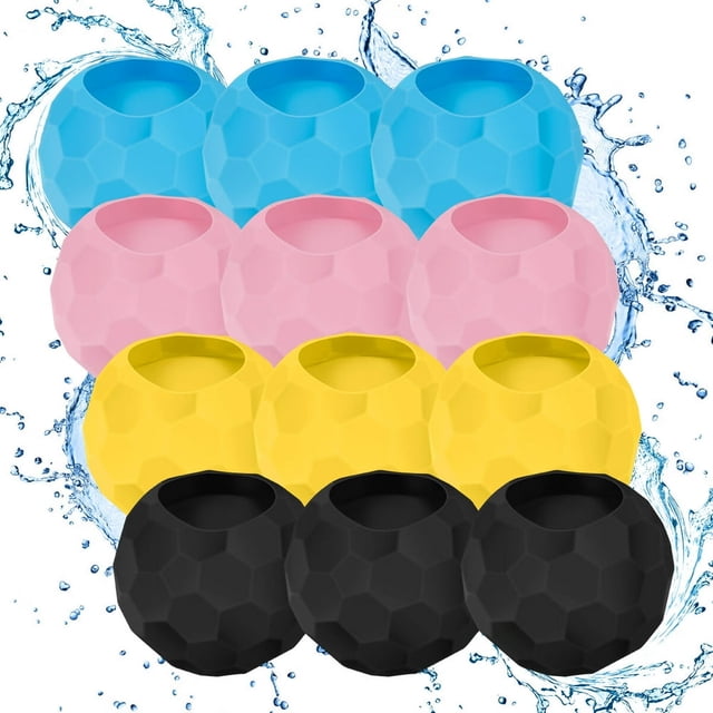 12 Pcs Ballons d'Eau en Silicone Réutilisables Remplissage Rapide Ballons d'Eau Ballons Trempeurs en Silicone Extérieur Intérieur Jouet de Bataille d'Eau