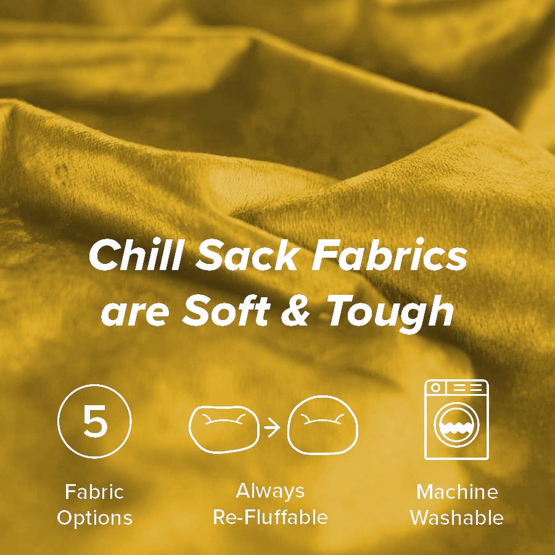 Chill Sack Bean Bag Chair, Memory Foam Lounger with Micorsuede Cover, Kids, 3 ft, Lemon