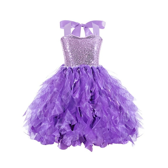 uublik Girls Maxi Dress Size 2T-10 Sleeveless Loose Flowy Tiered Casual Holiday Dresses Purple