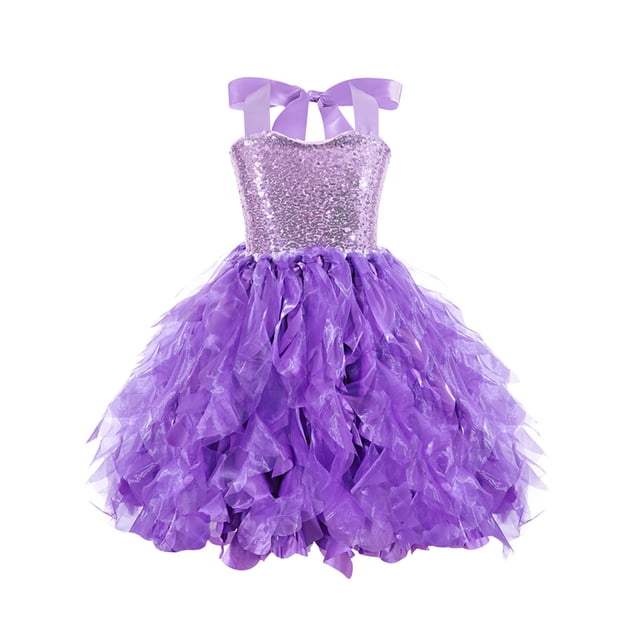 LOVZFMLL Robe d'Été à Manches Courtes à Volants Col Rond Broderie Dentelle Jupe Princesse avec Nœud