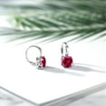 thumbnail image 4 of Gem Stone King 5.00 Cttw Red Created Ruby Earrings for Women | 925 Sterling Silver | Cushion 8MM | Fine Jewelry Gifts for Her Mom Women Wife, 4 of 4
