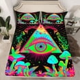 thumbnail image 2 of Feelyou Bohemian Eye Kid Bed Sheets, Mushroom Plant King Sheets, 4-Piece, 2 of 7