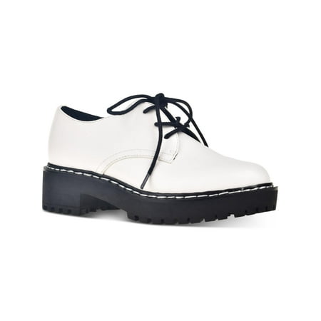 

Wild Pair Womens Rainee Faux Leather Lace Up Oxfords
