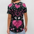thumbnail image 4 of Lumtrix Valentine's Day Women's Short Sleeve Scrub Tops V Neck Nursing Uniform with Pockets Plus Size Heart Print Work Shirts Light pink 3XL, 4 of 5