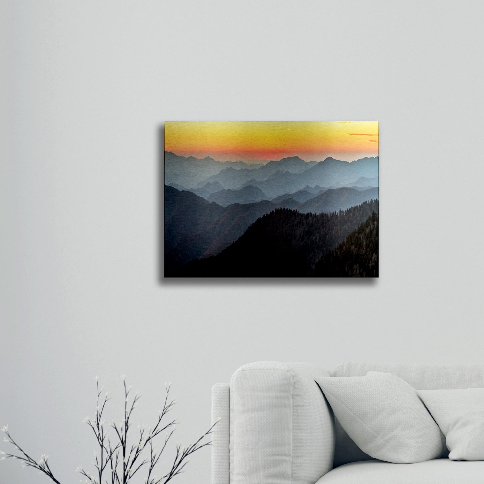 Trademark Fine Art 'Great Smoky Sunset' Brushed Aluminum Wall Art Art by Pierre Leclerc