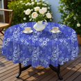 thumbnail image 4 of Pioneer Flower Floral Print Pattern Round Tablecloth 60 X 60 Inch, Wrinkle Resistant Wipeable Table Cloth for Kitchen Dining Picnic Patio Party, 4 of 6