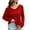 Red, variant on Womens Fall Fashion 2022! QLEICOM Sweaters for Women, Women's Off Shoulder V-Neck Sweater Women's Loose Autumn Winter Long Sleeve Knit Sweater On Clearance