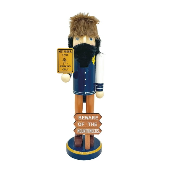 West Virginia Mountaineers 12" Beware Nutcracker