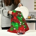 thumbnail image 6 of GZHJMY Merry Christmas 3D Red Poinsettia Kitchen Towel, Dish Towels Quick Drying Tea Towels Absorbent Hand Towels for Kitchen Sink Dinner Table 28 x 18 Inches, Set of 6, 6 of 7