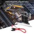 thumbnail image 5 of 3X PCIE to 5-Port III 6 Gbps Controller Expansion Card Computer Chassis Adapter Card JMB585 with 15 Cables,black & red, 5 of 8