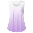 thumbnail image 5 of Womens Tank Tops Plus Size Sleeveless Round-Neck Solid Loose Pullover T-shirt Purple XL, 5 of 5
