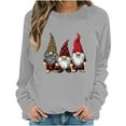 thumbnail image 5 of HOMBOM Womens Christmas Sweatshirts Lightweight Gray Pullover Crewneck Funny Cute Santa Long Sleeve Shirts for Ladies Party, 5 of 6