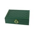 thumbnail image 4 of Jewelry Organizer, box Organizer PU Leather,Small jewelry organizer Boxes Earring Organizer,Trinket Box Traveling Jewlery Case Double Layer,jewelry travel case with Green, 4 of 8