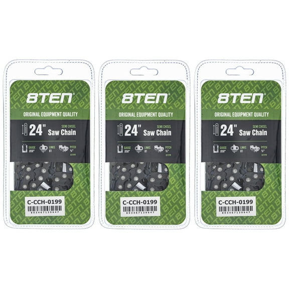 Semi Chisel Chainsaw Chain 24 inch .050 3/8 81DL for Echo Jonsered 3 Pack 810-CCC2311H