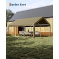 thumbnail image 6 of EastVita Heavy-Duty Carport Canopy with Roll-Up Windows Doors Waterproof Garage Tent Shelter for Cars Trucks Boats 180G Durable Tarp Cover, 6 of 7