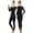 Black, variant on Womens 2-Piece Thermal Underwear Set Long Sleeve Top & Leggings Base Layer - Black - Medium