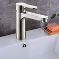 thumbnail image 2 of Vanity Art 6.3 Inch Height Bathroom Sink Faucet Single Hole Single Handle Basin Mixer Tap Deck Mount Vanity SInk Faucet with Brushed Nickel Finish, 2 of 8