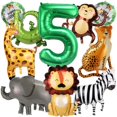 thumbnail image 1 of Set de 10 globos de aluminio PEUTIER Jungle Safari con forma de animal, 1 of 7