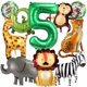 thumbnail image 1 of Set de 10 globos de aluminio PEUTIER Jungle Safari con forma de animal, 1 of 7