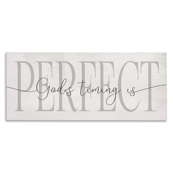 Stupell Industries Farmhouse God's Timing is Perfect Phrase Canvas Art, 24 x 10, by Lil' Rue