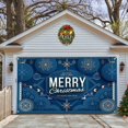 thumbnail image 2 of 7x8 Ft Christmas Garage Door Banner Merry Christmas & Happy New Year Ornaments Snowflakes Banners for Outside Inside Winter Door Cover Garage Wall Covering for Party Garage Decorations, 2 of 6