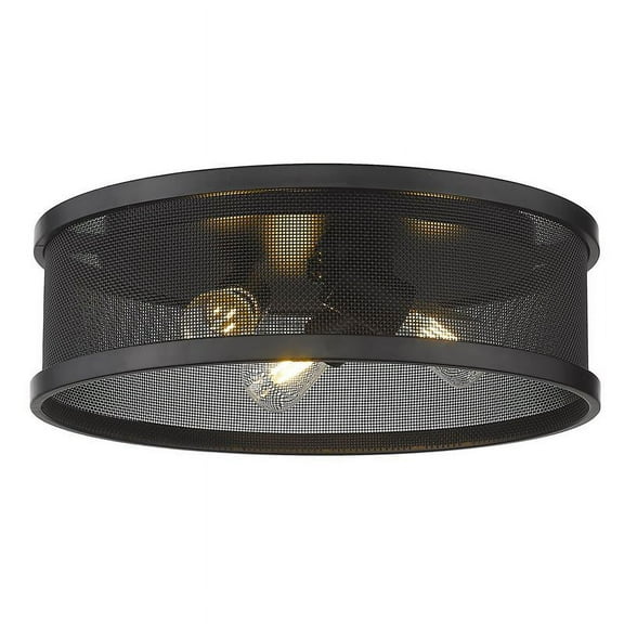 Golden Lighting Channing 3-light Flush Mount in Matte Black