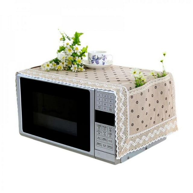 Cartoon Linen Waterproof Microwave Oven Top Dustproof Cover Home Decor Toaster Oven Cover With Side Storage