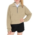 thumbnail image 3 of Dnhxils Girls Lightweight Pullover Zip Up Sweatshirt with Pockets for Kids Tween Girls Trendy Fall Clothes, 3 of 8