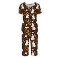 thumbnail image 4 of Easter Womens Pajama Set 2026 Lounge Rabbit Printed Plus Size Short Sleeve and Capri Pants Women 2 Piece Sleepwears, 4 of 7