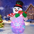 thumbnail image 4 of GOOSH Christmas Inflatable 6 FT Blow Up Snowman Inflatable with Colorful LEDs, Snowman Blow Up Snowman Christmas Decorations, Christmas Inflatable Outdoor Decoration Clearance for Xmas/Holiday/Garden, 4 of 7