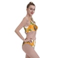 thumbnail image 4 of Daiia White Floral and Butterflies printed 2 piece Swimsuit Bikinis for Women High Waisted Racerback Bathing Suits Summer Tummy Control Scoop Neck Swimwear-Small, 4 of 8