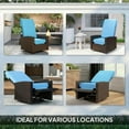 thumbnail image 6 of GVN Patio Lounge Chair,Outdoor Chaise Lounge Chair,Outdoor Wicker Swivel Recliner Chair, Lifting Footrest, 360° Rotating Basic, Water-resistant Cushions, Sky Blue, 6 of 10