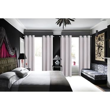 K68 IVORY Blackout Window Curtains 84" inches Long Panels Top Grommets Light Blocking for Bedroom ,Sliding Door Home Décor