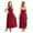 Burgundy, variant on Kids Halter Neck Flower Girl Dress Ruched Junior Bridesmaid Wedding Party Chiffon Maxi Long Gown A Navy Blue 8
