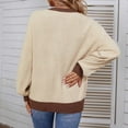 thumbnail image 4 of Fesfesfes Women Sweater Fall Winter Long Sleeve Splicing Button Round-Neck Sweater Tops or, 4 of 7