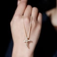 thumbnail image 6 of Rosec Jewels Lab Created Diamond Cross Necklace for Women (Ef-Vs Quality) - Ribbon Cross Pendant - Ready to Gift for Christmas, 10K Yellow Gold, 6 of 8