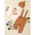 thumbnail image 2 of Suealasg Baby Boy Clothes Newborn Infant Gentleman Suit Outfits Letter Print Long Sleeve Romper +Suspender Pants +Hat, 2 of 8
